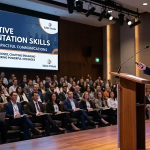 High-quality educational course image featuring Executive Presentation Skills with modern visuals