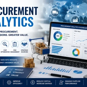 Professional Procurement Analytics course image showing spend analysis, supplier performance, cost optimization, and procurement dashboards.