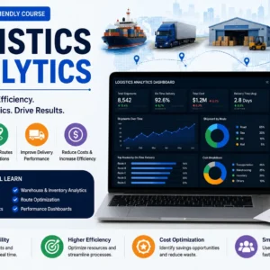 Logistics analytics dashboard showing supply chain data and performance metrics.