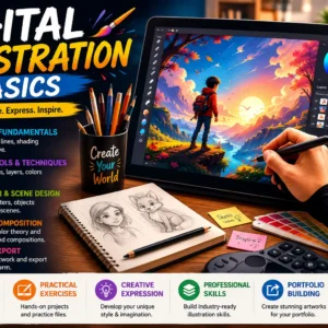 Learn Digital Illustration Basics with drawing and digital art skills