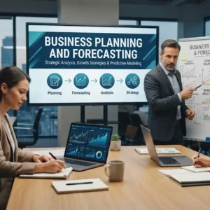 High-quality educational course image featuring Business Planning and Forecasting with modern visuals