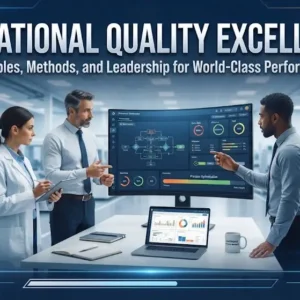 High-quality educational course image for Operational Quality Excellence with quality assurance and performance improvement visuals.