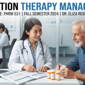 Professional e-learning image showing Medication Therapy Management skills and tools
