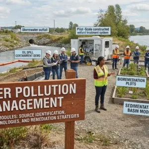 High-quality educational course image featuring Water Pollution Management with modern visuals