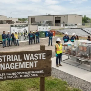 High-quality educational course image featuring Industrial Waste Management with modern visuals