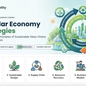 High-quality educational course image featuring Circular Economy Strategies with modern visuals