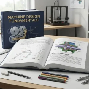 High-quality educational course image for Machine Design Fundamentals with mechanical design and engineering visuals.