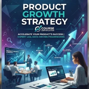 High-quality educational course image for Product Growth Strategy with innovation and market expansion visuals.