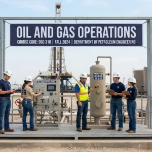 High-quality educational course image featuring Oil and Gas Operations with modern visuals