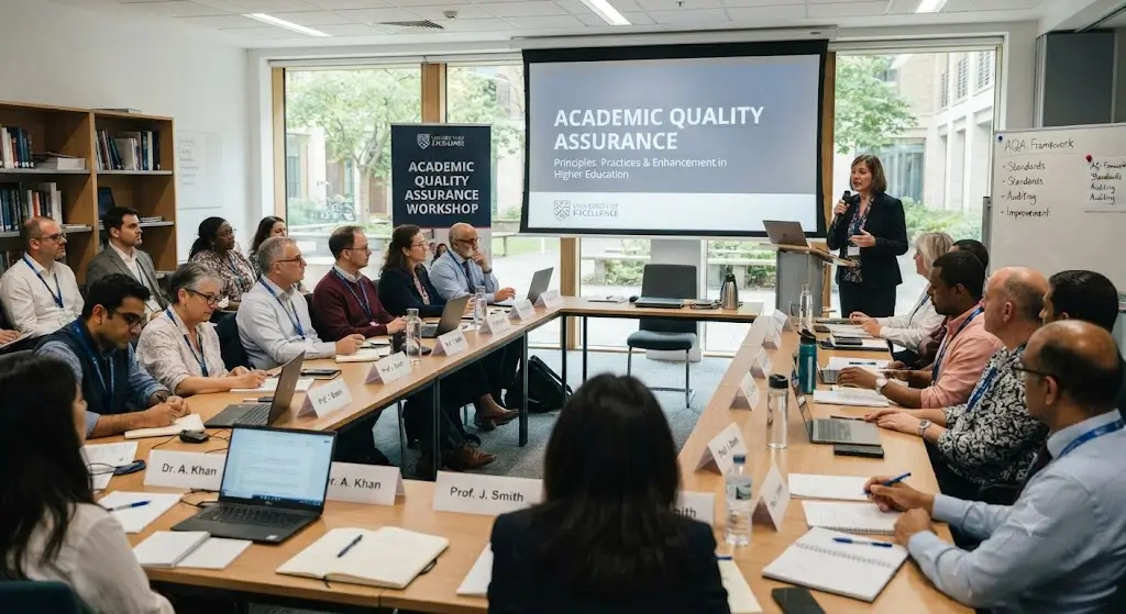 High-quality educational course image for Academic Quality Assurance with education and quality standards visuals.