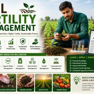 Soil Fertility Management course featuring soil testing, fertilizer management, and sustainable soil health practices.