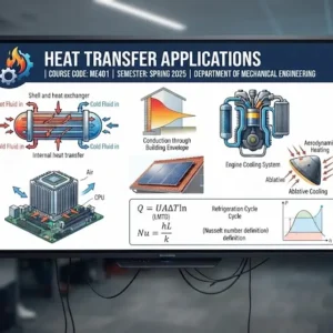 High-quality educational course image for Heat Transfer Applications with thermal engineering and heat transfer visuals.