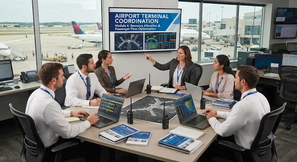 High-quality educational course image featuring Airport Terminal Coordination with modern visuals