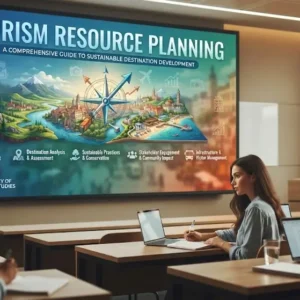 High-quality educational course image featuring Tourism Resource Planning with modern visuals