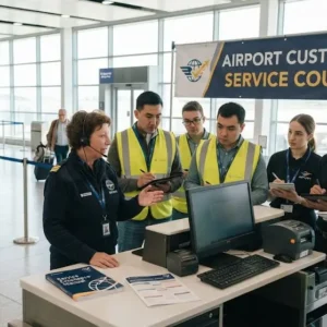 High-quality educational course image featuring Airport Customer Service with modern visuals
