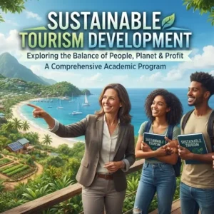 High-quality educational course image featuring Tourism Destination Planning with modern visuals