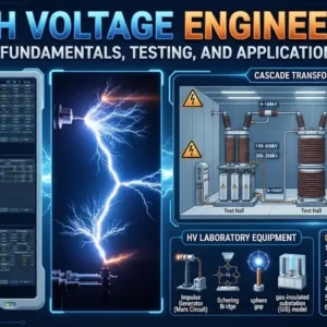 High-quality educational course image for High Voltage Engineering with insulation systems and electrical safety visuals.