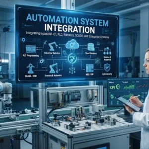 Modern e‑learning image showing Automation System Integration course visuals