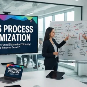 High-quality educational course image for Sales Process Optimization with workflow and efficiency visuals.