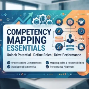 Modern educational image for Competency Mapping Essentials course with skill identification and workforce capability visuals