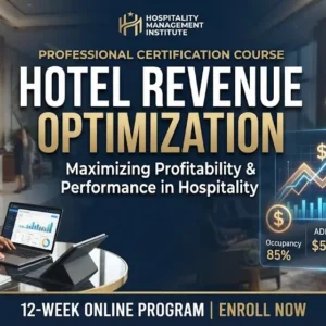 High-quality educational course image featuring Hotel Revenue Optimization with modern visuals