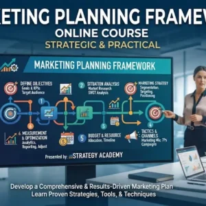 High-quality educational course image for Marketing Planning Framework with structured planning and execution visuals.