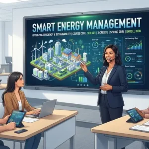 High-quality educational course image featuring Smart Energy Management with modern visuals