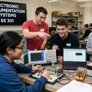High-quality educational course image for Electronic Instrumentation Systems with precision measurement and instrumentation visuals.