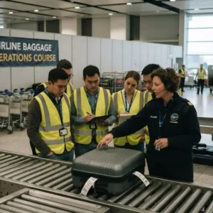 High-quality educational course image featuring Airline Baggage Operations with modern visuals