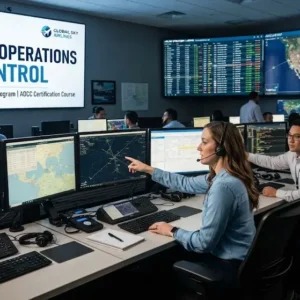 High-quality educational course image featuring Airline Operations Control with modern visuals