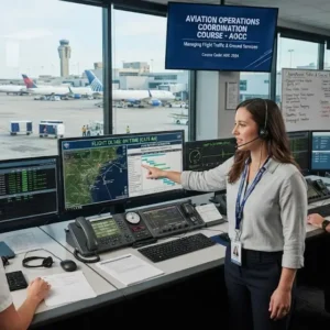 High-quality educational course image featuring Aviation Operations Coordination with modern visuals