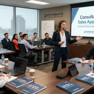 High-quality educational course image for Consultative Sales Approach with customer-focused and consultative selling visuals.
