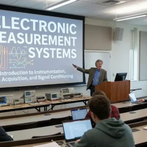 High-quality educational course image for Electronic Measurement Systems with precision measurement and instrumentation visuals.