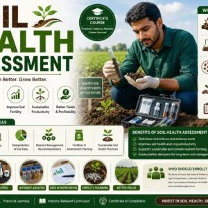 Soil Health Assessment course featuring soil testing, nutrient analysis, and sustainable soil evaluation techniques.