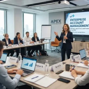 High-quality educational course image for Enterprise Account Management with enterprise customer engagement and account strategy visuals.
