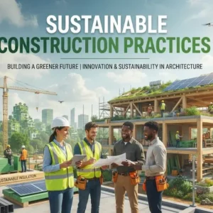 High-quality educational course image for Sustainable Construction Practices with eco-friendly building and green engineering visuals.