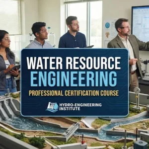 High-quality educational course image for Water Resource Engineering with hydrology and water management visuals.