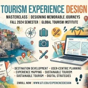 High-quality educational course image featuring Tourism Experience Design with modern visuals