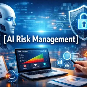 Professional AI Risk Management course image with security and technology visuals