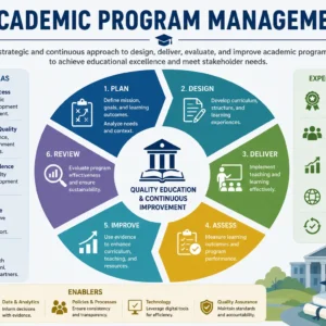 Professional Academic Program Management course image with education and leadership visuals