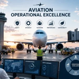Professional educational banner for Aviation Operational Excellence course