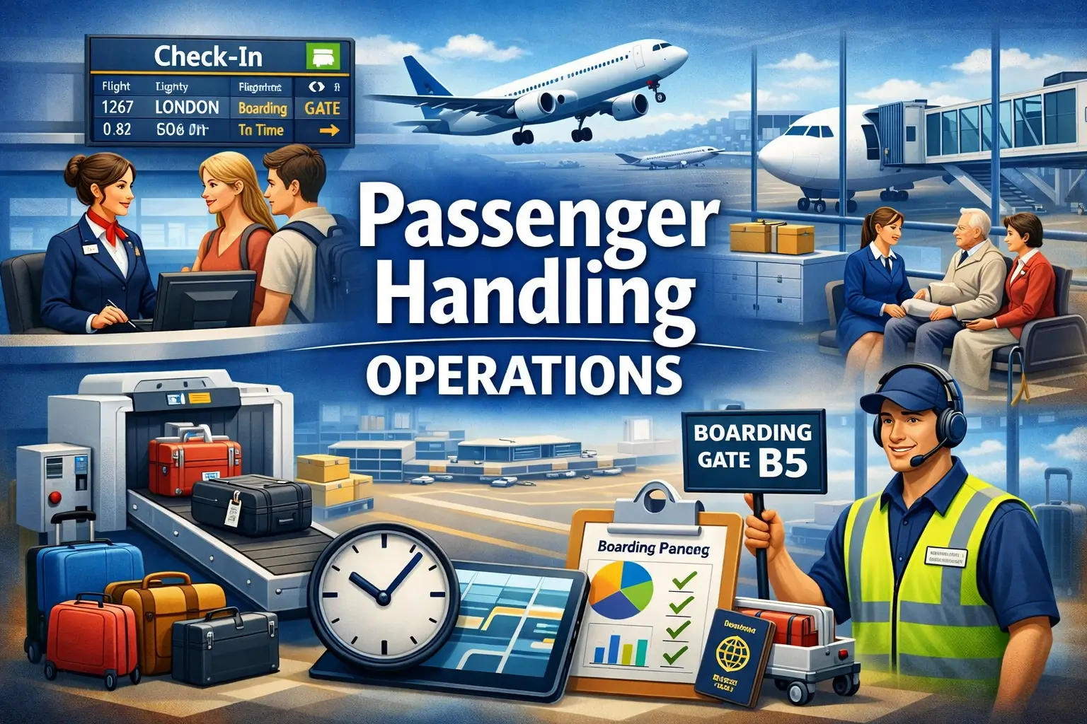 High-quality educational course image featuring Passenger Handling Operations with modern visuals