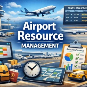 High-quality educational course image featuring Airport Resource Management with modern visuals