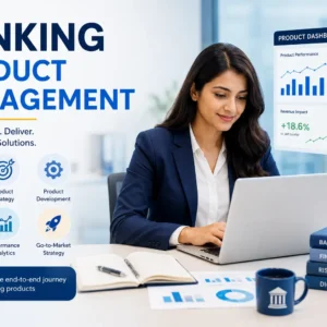 Professional e-learning banner for Banking Product Management course