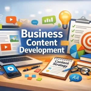 Professional course image for Business Content Development with modern visuals