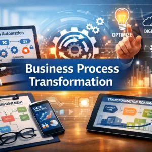 Professional Business Process Transformation course image with automation and optimization visuals