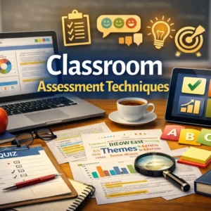 Educational course image for Classroom Assessment Techniques with quiz and feedback visuals