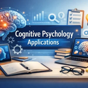Professional Cognitive Psychology Applications course image with brain and learning visuals