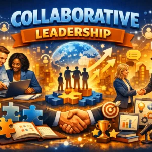 Professional course image for Collaborative Leadership with teamwork and collaboration visuals