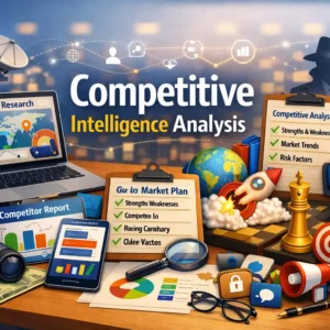 Professional course image for Competitive Intelligence Analysis with research visuals